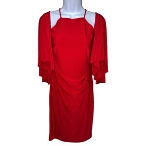 Women’s Lauren Ralph Lauren Red Cold Shoulder Cocktail Dress - 4